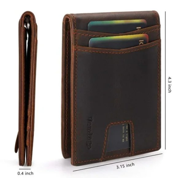 New Genuine Leather Wallets for Men, DBrown - Picture 4 of 6